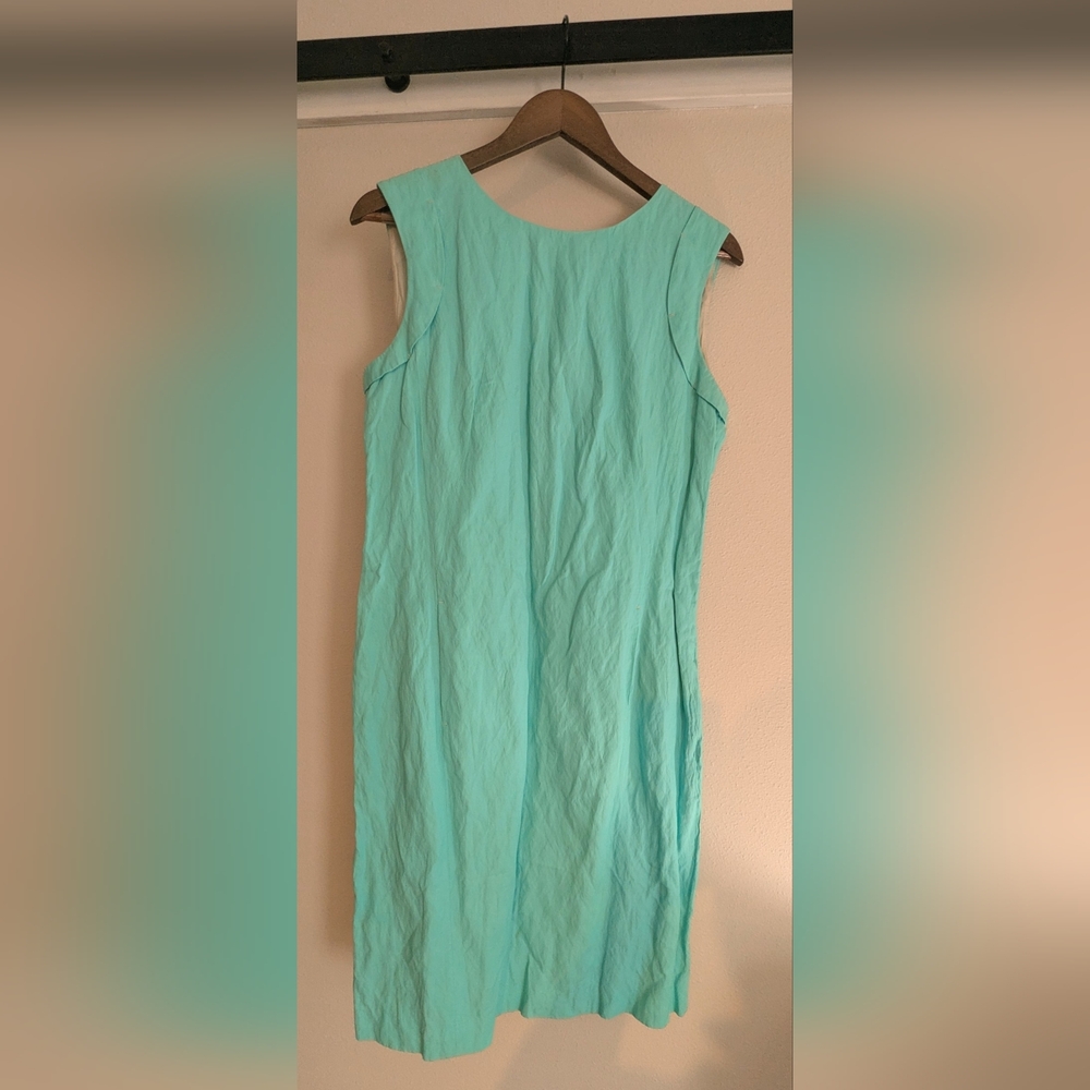 Lafayette 148 New York Turquoise Sleeveless Dress
